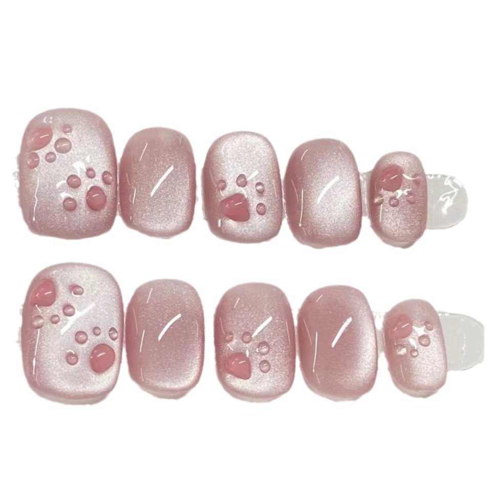 10 piezas de uñas prefabricadas, ojos de gato, uñas de gato lindas, uñas falsas de verano, al por mayor