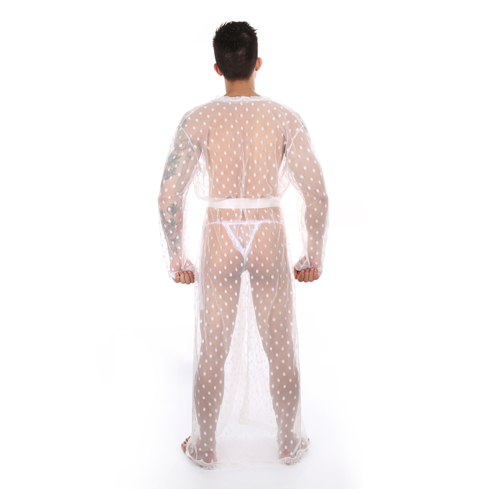 Title 18, Bata de baño larga de kimono japonés con lunare...