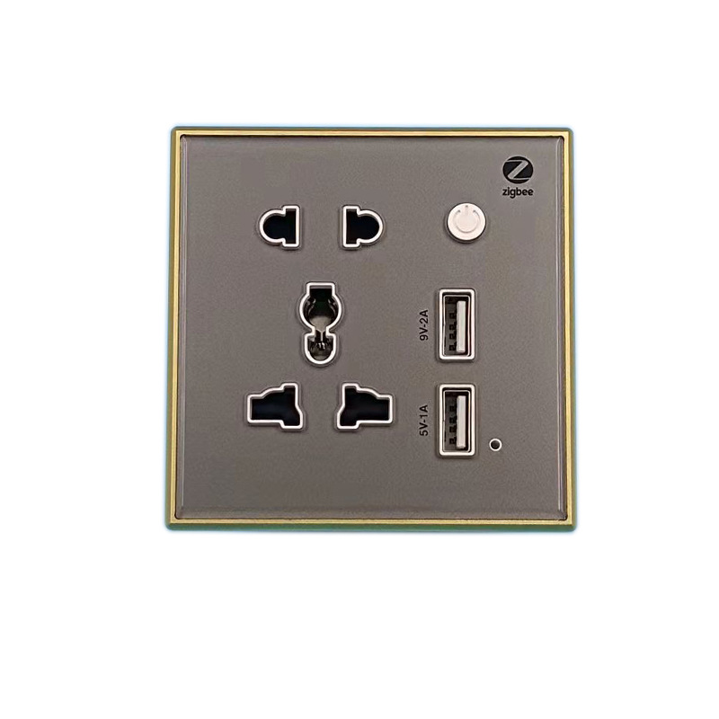 Doodle Smart ZigBee Remote Timed Voice Control Five-Hole Glass Panel Socket 86WiFi Metal Frame