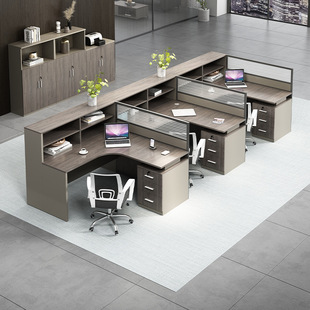 Staff office desk and chair combination simple modern staff screen 2/4/6 person combination station card holder office furniture