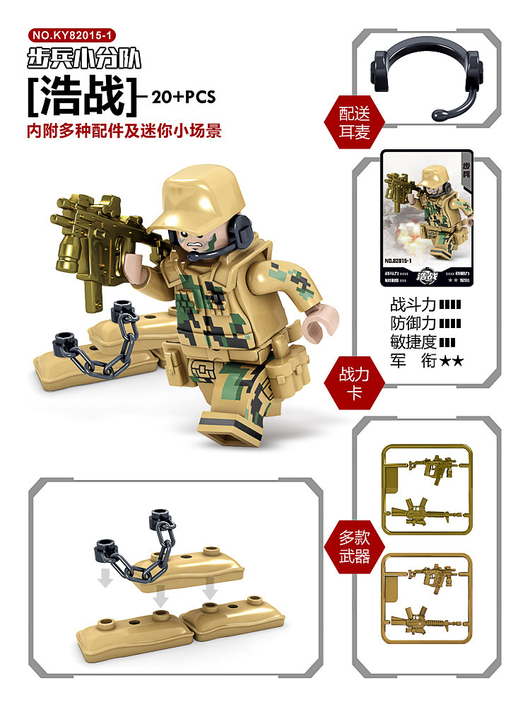 KaiZhi kompatibel LEGO 82015 Wolf Weiblich Wildnis Team Militär Minifigur Bausteine Kinder Bildungs Montage Spielzeug.