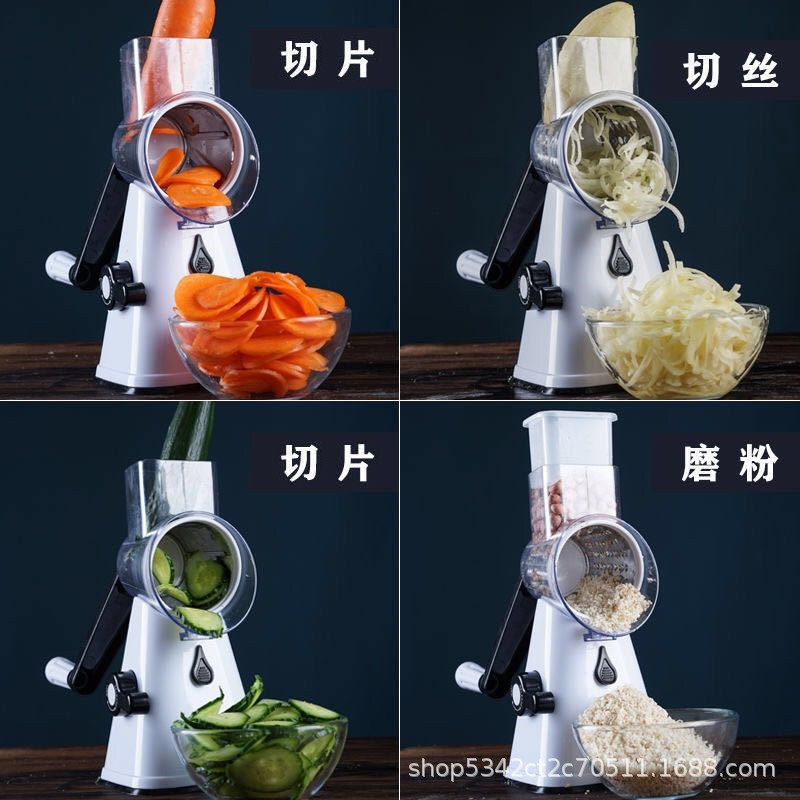 Multifunctional vegetable cutter, hand rocking tube vegetable cutter, slicer, kitchen artifact potato shredded slicer, grater
