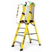施工折叠平台爬梯绝缘玻璃钢扶手安全工程围栏工作专用人字梯梯子