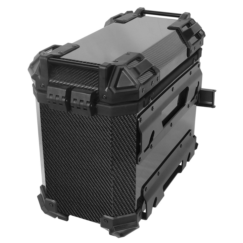 38L caja lateral de fibra de carbono motocicleta de gran capacidad de equipaje lateral impermeable caja colgante motocicleta suministros lado tronco