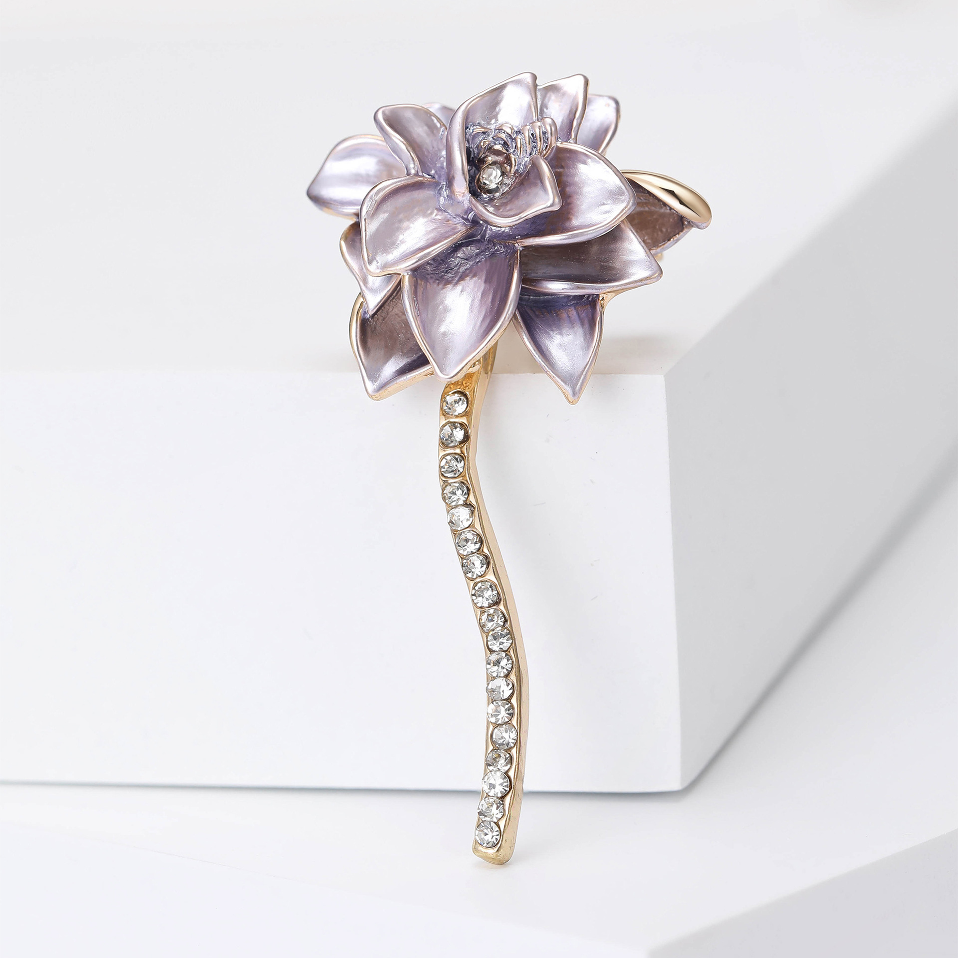 16g Weight Brooches Classification Holiday Occasion Alloy Material Flower Pattern Women's Gender Enamel Design Pin Flower Alloy Enamel Women's Brooches 8
