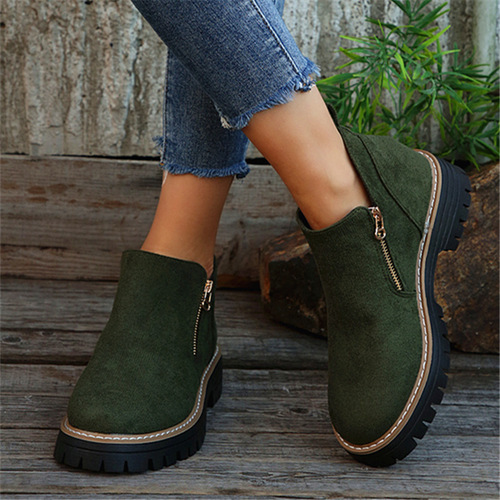Women's Autumn/Winter New Fashion Comfortable Double Zipper Thick Heel Women's Martin Boots Women's Wholesale