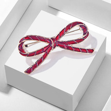 蓝豪中国风复古文艺经典红彩釉蝴蝶结胸针配饰女滴油胸花别针领针