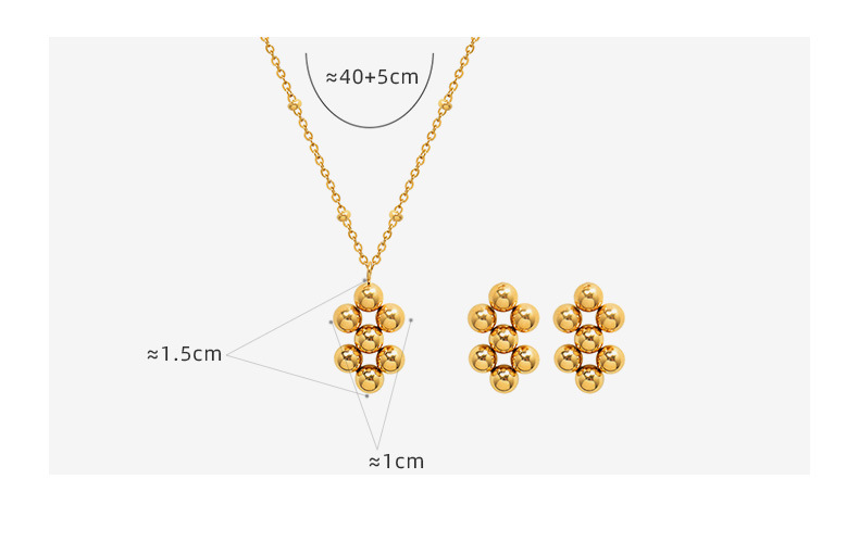 fashion beaded pendant titanium steel necklace earrings