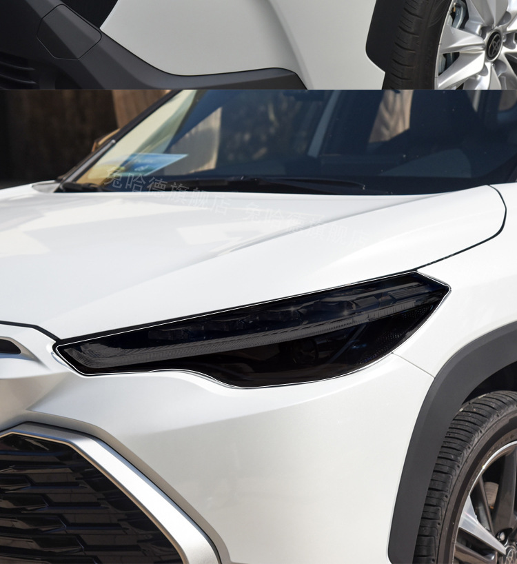 Suitable for Toyota Corolla, Rav4, and Frontlander Tpu Headlight Film, Transparent Blackened Tpu Headlight Protective Film