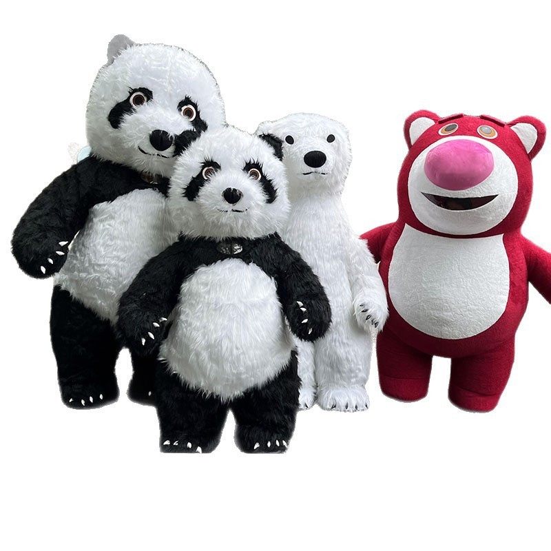 インターネット有名人インフレータブル人形衣装イチゴクマ人形衣装大人のジャイアントパンダ人形衣装長毛衣装シロクマ|undefined