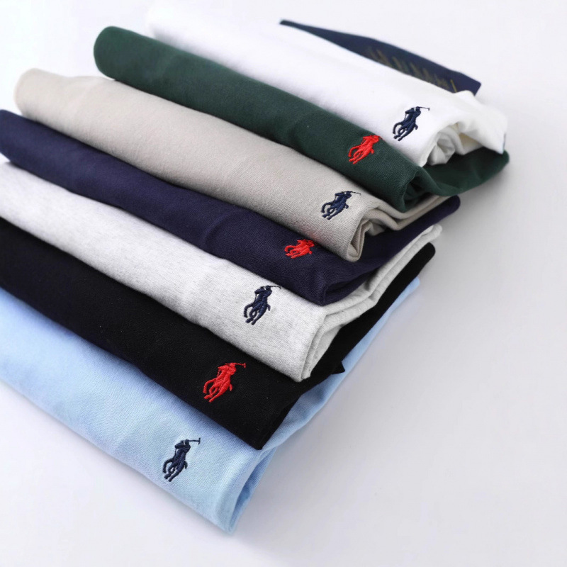 Cross-Border Foreign Trade Embroidered Ralph Lauren Rl Round Neck Short-Sleeved Men's Summer Polo Casual Cotton T-Shirt