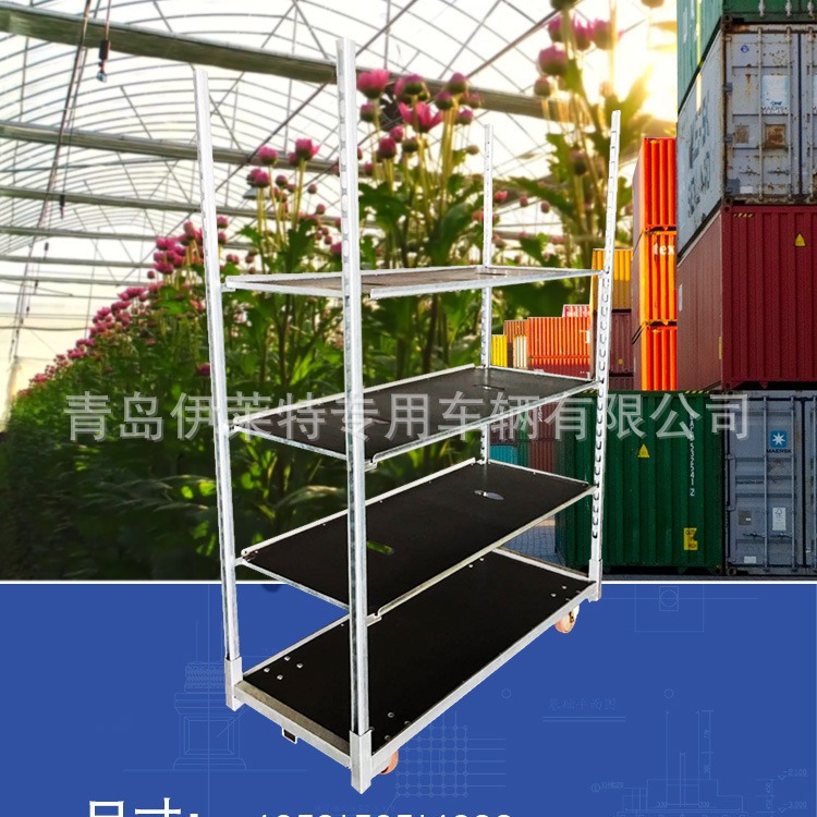 厂家直销花园台车  展示车、d型冷镀花车，花卉物流运输台车
