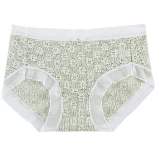 Puff Girl French Puff Cotton Lace Breathable Underwear Seamless Cotton File Mid-waist Student Briefs