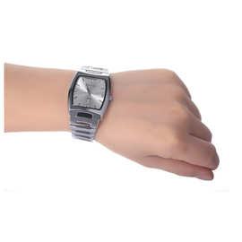 WEIQIN酒桶防水石英机芯方形钢带日历星期腕表时尚商务情侣手表