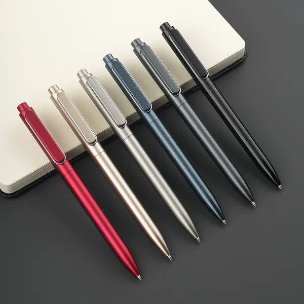 a12 retractable gel pen with engraving, heavy feel, business signature pen, custom logo, metallic texture, 0.5mm, for office use