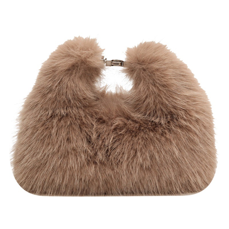 Bolso Bandolera de Felpa para Mujer, Suave, con Cierre de Cremallera, para Uso Diario image 1