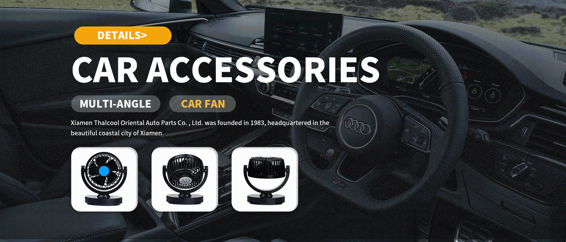 Taigu Factory Directly Supplies 11-Inch 7-Blade Car Fan Powerful Ultra-Quiet Car Fan 12V24V Car Fan