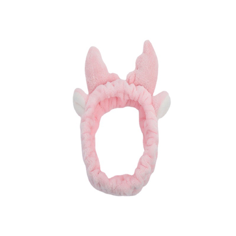 Grande Antler cara lavado pelo banda lindo estilo coreano cornamenta franela cara lavado pelo banda maquillaje diadema máscara pelo accesorios