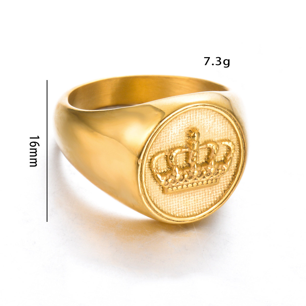 18K Real Gold Plated Plating Material Wholesale Jewelry Retro Heart Shape Crown Skull Stainless Steel Plating Rings