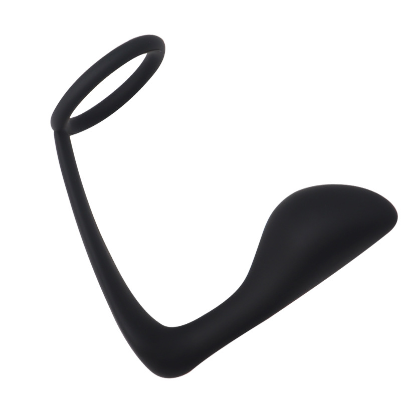 Locking Anal Plug with Ring Prostate Massager, Silicone Two-in-One Training Toy — detail image 1