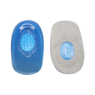 Heel Cup Elastic Blue Gel Heel Pad Shock Absorption to Relieve Heel Pain New Insole Half Size Pad for Men and Women Heel