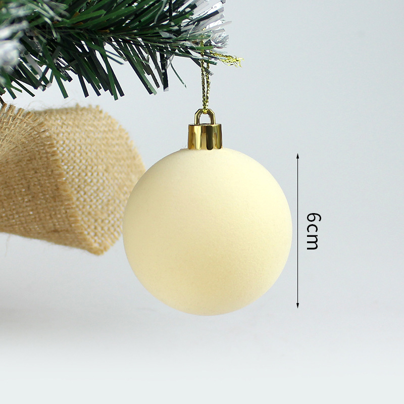 Bolas de Navidad flocadas 6CM / 12pcs flocadas bolas de Navidad decoraciones navideñas fábrica tienda directa Navidad image 3