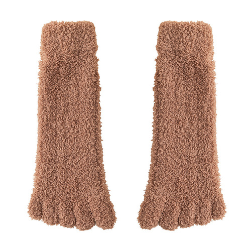 Zhujì coral velvet socks for women and men winter thick warm five-toe separated floor socks home fuzzy sleep socks