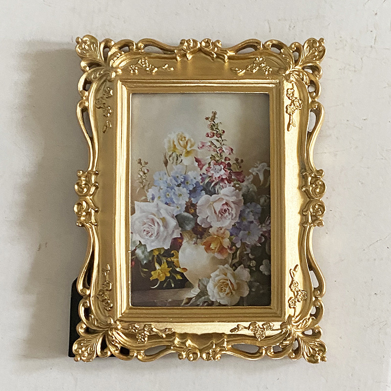 European and American Golden Resin Photo Frame Table Decorations Wedding Photo Wedding Photo Frame Can Be Hung on the Wall Decoration