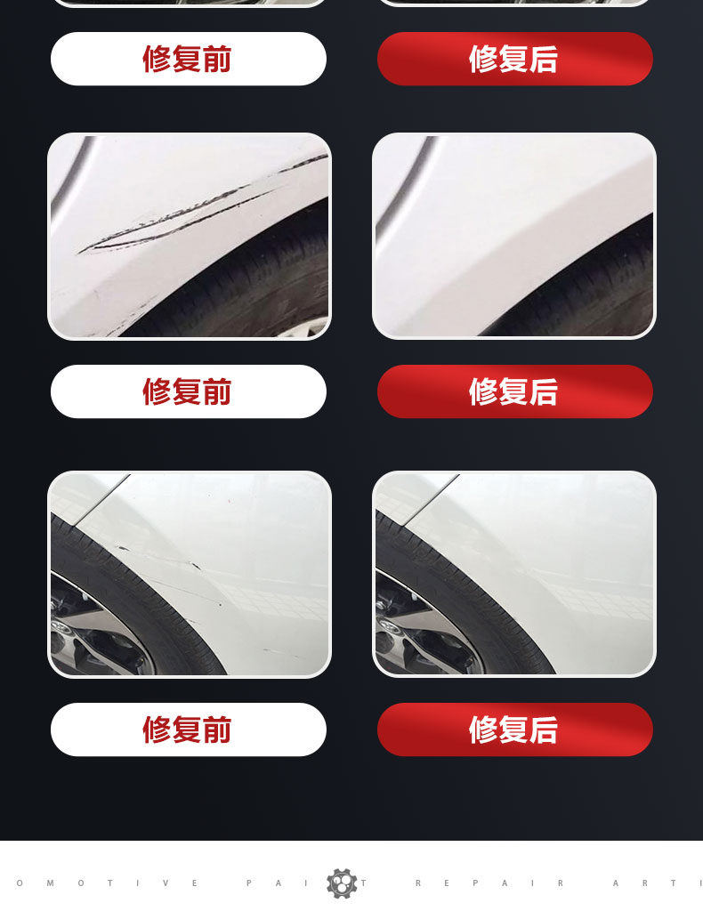 Zhijie R7 car touch-up pen for scratches and scuffs in ceramic white, deep space gray, clear blue, gold-plated black