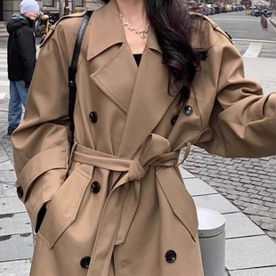 Autumn long trench coat, jacket, mid-length