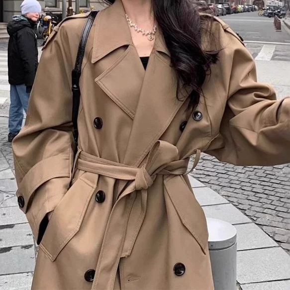 Autumn long trench coat, jacket, mid-length