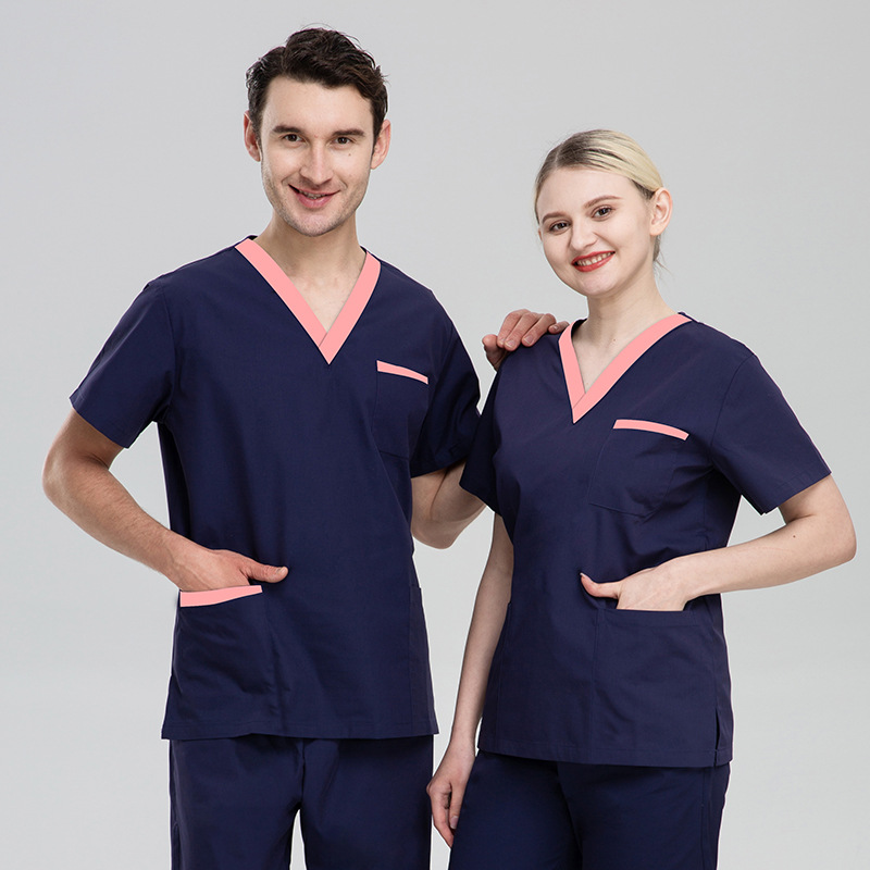 Poliéster algodón salón de belleza ropa quirúrgica quirófano dental cepillo de mano ropa traje uniforme femenino enfermera ropa cepillo de mano ropa UCI