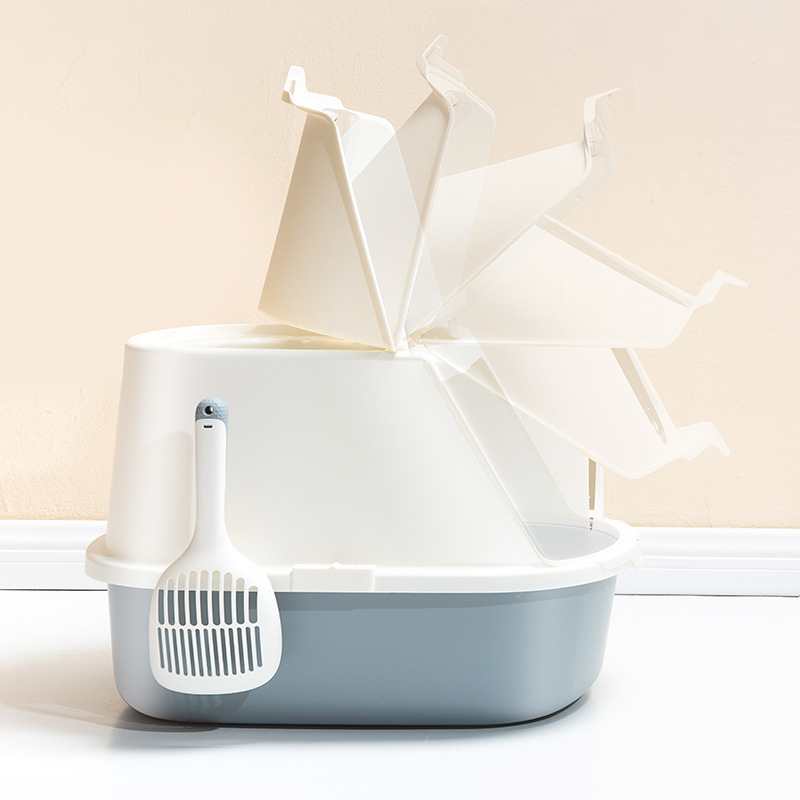 En stock al por mayor simple Arca grande completamente cerrado gato caja de arena superior desodorante a prueba de fugas cerrado gato inodoro