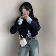 韩国ins2025秋季新款法式气质V领单排扣时尚小香风短款外套女外搭