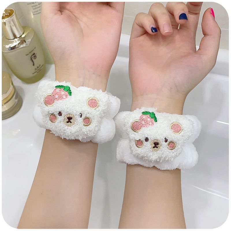 Arco banda de pelo al por mayor de las niñas de color sólido todo partido de maquillaje absorbente de sudor-limpieza lavado de cara correa de muñeca de franela banda de pelo