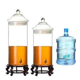 9OPU批发厂促直筒玻璃泡酒瓶酒罐直身特大号泡酒缸宽30cm40斤50斤