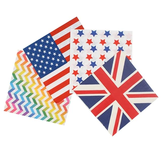 新人专享现货英国国旗餐巾纸33厘米2层原生木浆派对西餐纸巾20张
