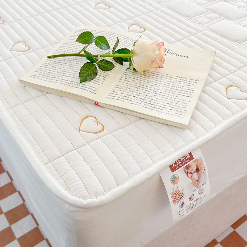 2024 nueva cubierta de cama a prueba de polvo, cubierta protectora de colchón acolchado con todo incluido, cama acolchada teñida con hilo de algodón universal de cuatro estaciones