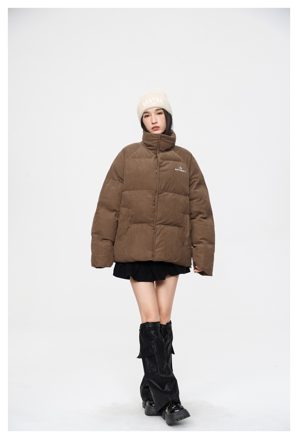 OIRTD winter nieuwe corduroy opstaande kraag voor zowel mannen als vrouwen, warme jas, dikke katoenen jas MY595_voghion.com