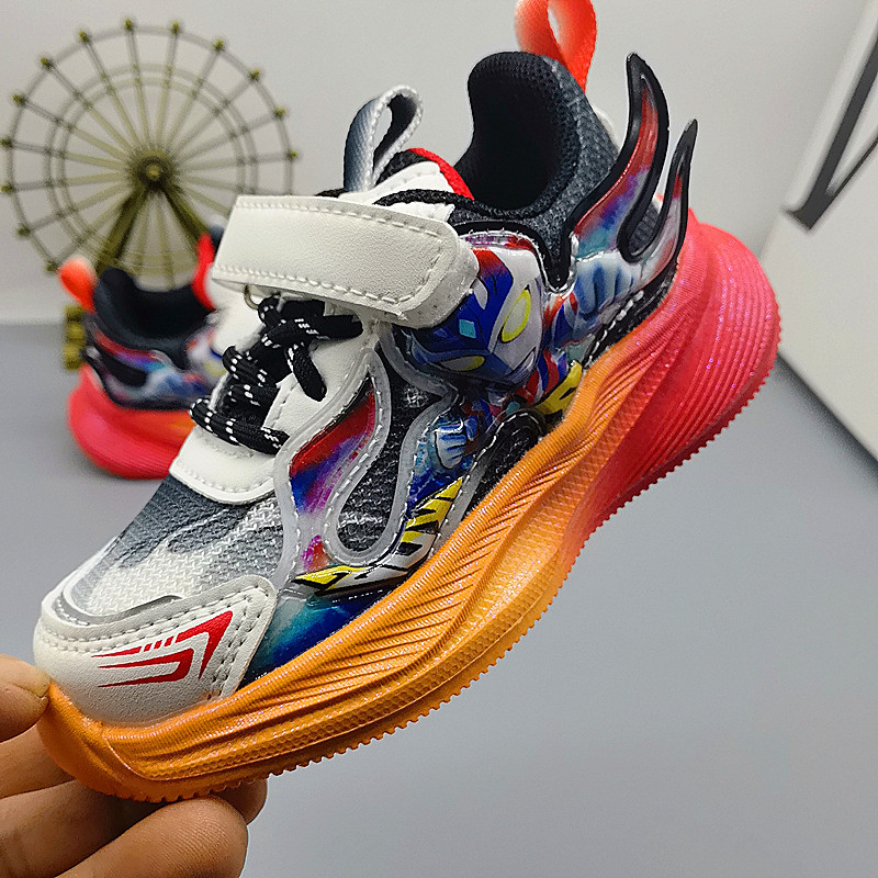 Nuevo otoño de 2025 zapatos de deporte de doble red para niños respirables zapatos de bebé con suela suave zapatos de dibujos animados para niños