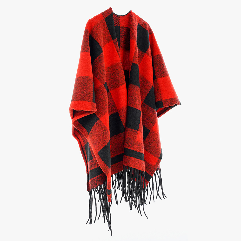 Jacquard con bordas grandes mantas bufandas de hombro invierno invierno mantas cálidas mantas de cachemire imitación mantas turísticas