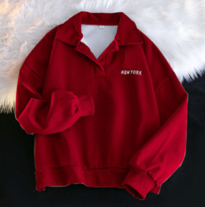 Estilo americano retro POLO collar suéter de manga larga para mujer primavera y otoño Delgado 2022 Nuevo estilo coreano suelto abrigo superior a juego image 11