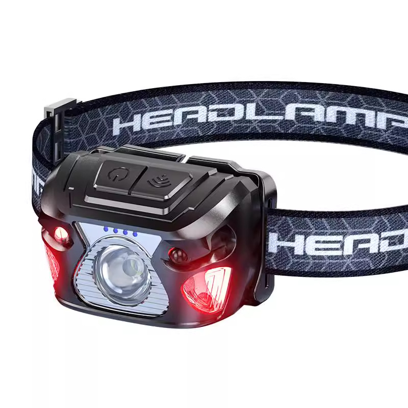Luz fuerte sensor LED usb carga larga batería faro de pesca mini luz de trabajo de conducción al aire libre ilumina roja image 6