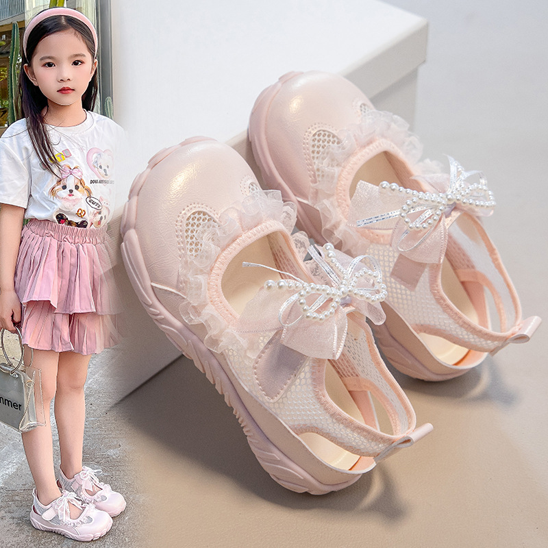 Sandálias princesa de niñas 2026 verano para niños zapatos de playa huecos zapatos casuales de moda para niños mayores image 3