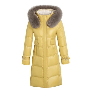 Fashion Mother Down Jacket Long 2024 Autumn and Winter New Middle-aged Mother Western Style Warm Duck Down Jacket Solid Color