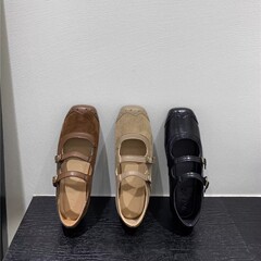 韩版小众设计感平底玛丽珍鞋小皮鞋秋冬款法式复古双扣单鞋女鞋子