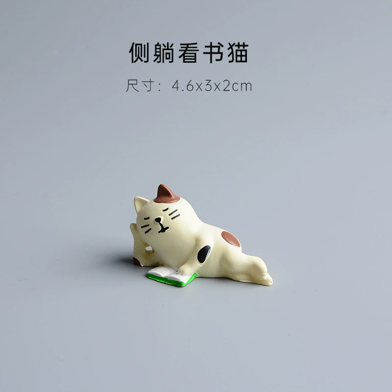 Japanese small bookcase, resin decor, home decor, cat