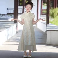 Платье Cheongsam для девочек, детское улучшенное новое платье в стиле шинуазри в национальном стиле, летняя одежда для выступлений Guzheng для девочек старшего возраста