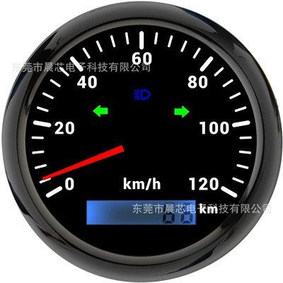 85mm Car Rv Motorcycle Other vehicle instruments - cx8115b-black-plate-and-black-cover-120km