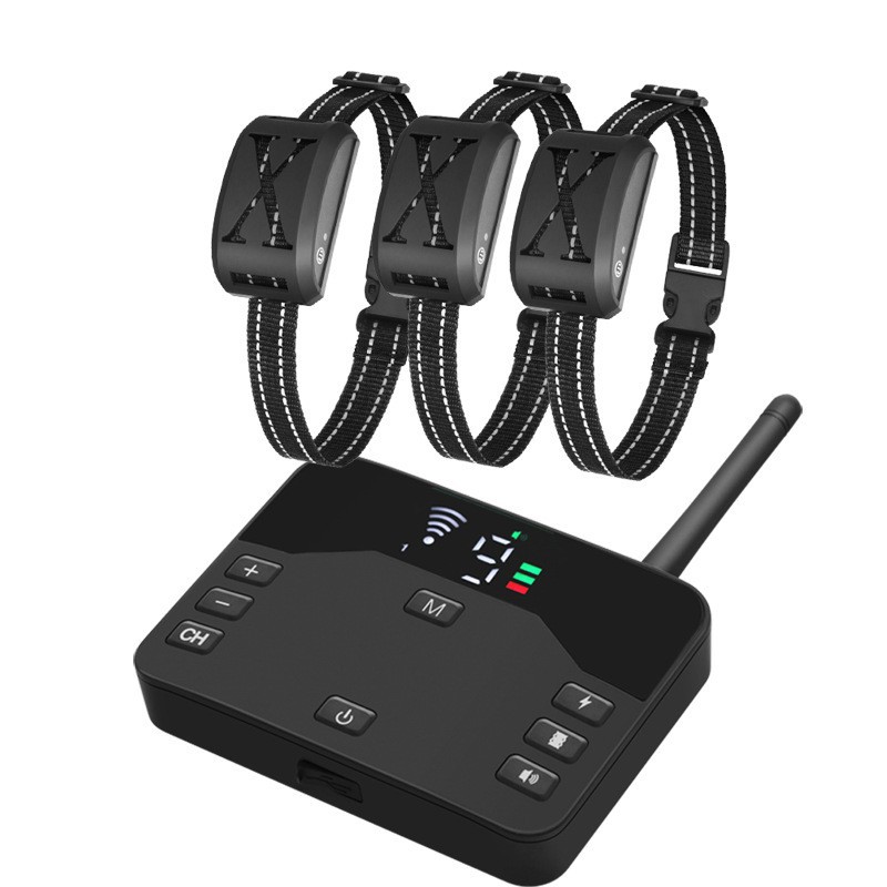 Nuevo al aire libre electrónica perro cerca transfronteriza mascota control remoto perro entrenador perro grande choque eléctrico collar corteza tapón al por mayor